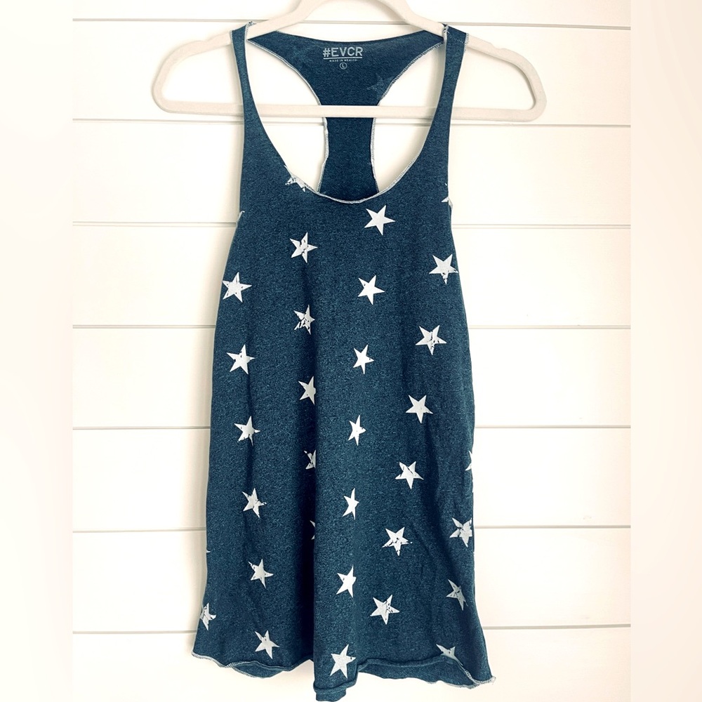 🇺🇸NEW, Navy Racerback Tank With White Stars & Stitching, Size Large